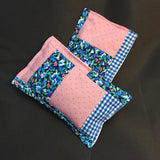Handmade Ditsy Blue and Pink Patchwork Pouch Filled with Yorkshire Lavender