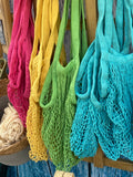 Colourful Hand Dyed Eco-friendly Cotton String Bag. For Grocery Shopping