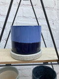 Ceramic Plant Pots with Saucer. In shades of greens and blues. SPECIAL OFFER NOW £5.50- 3 inch
