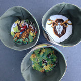 Plant Pot Cover. Handmade from French Vintage Fabric Depicting an Hunting Scene